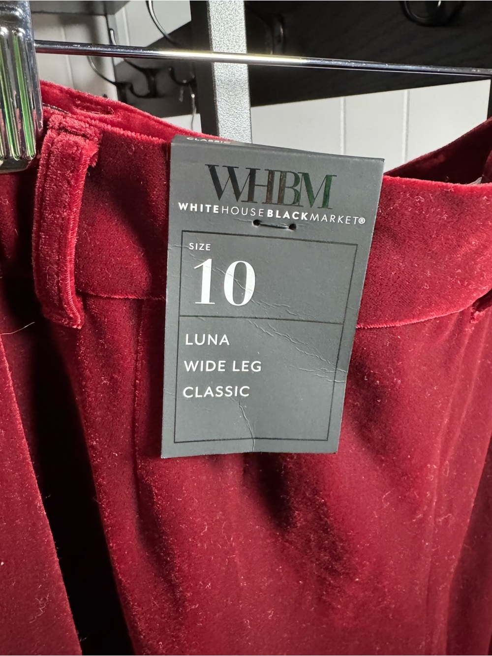 White House Black Market Red Velvet Wide Leg Pants - Size 10